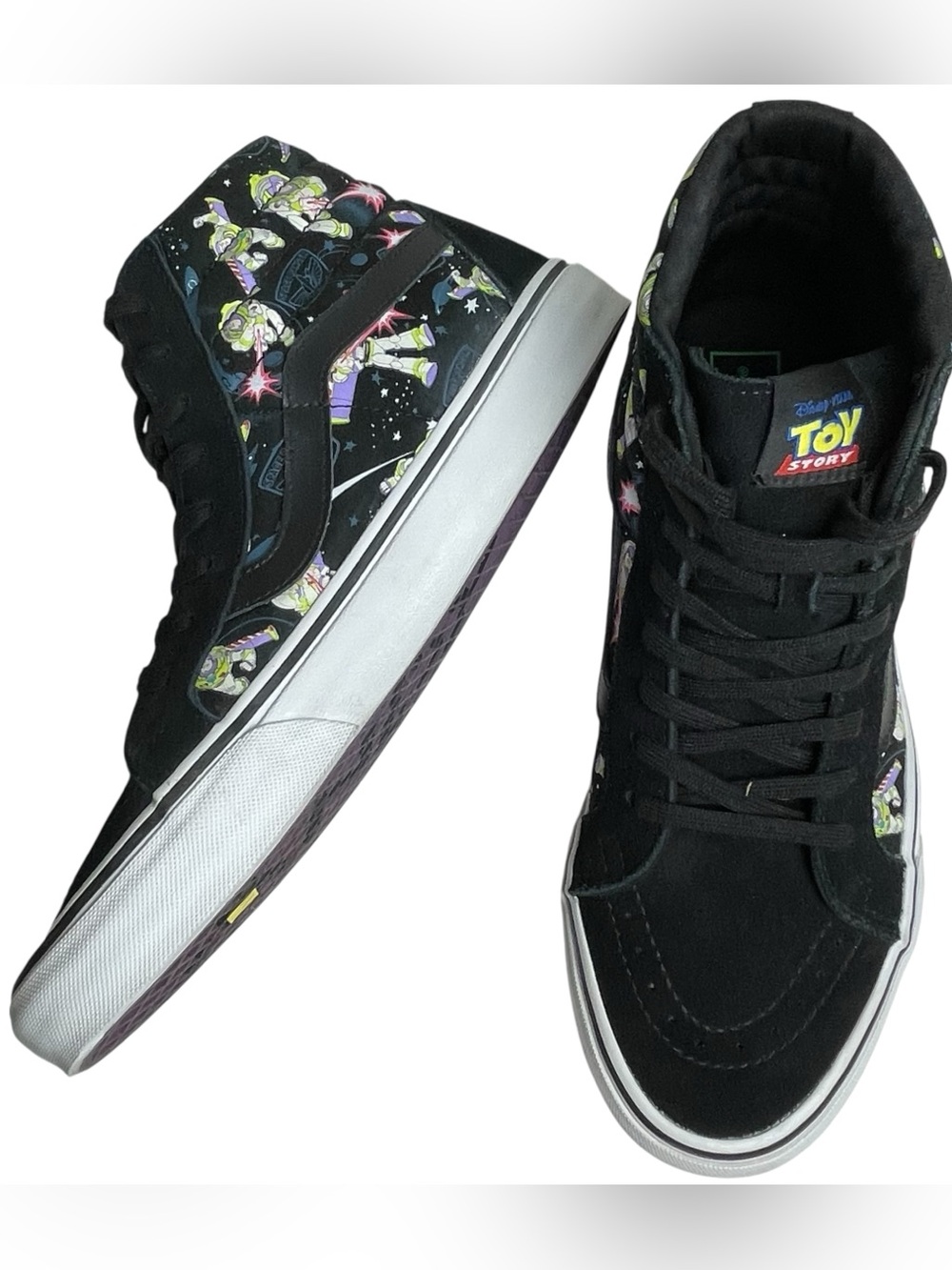 Vans Toy Story Disney NWOB Sk8-Hi Buzz Lightyear High Top Suede Sz Mens 10.5